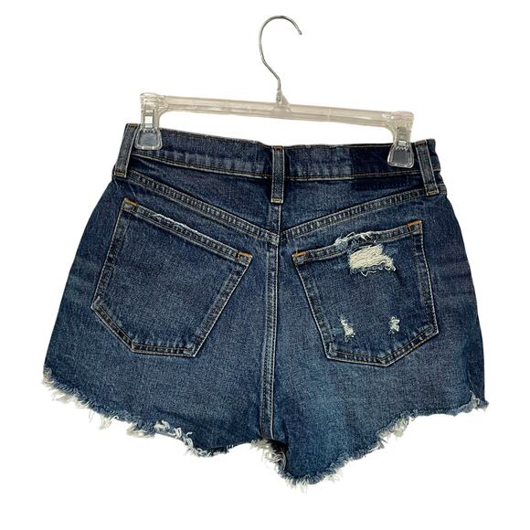 Abercrombie Mom Short Mid Rise Curve Love Size 24 Distressed Denim Shorts - Picture 2 of 8